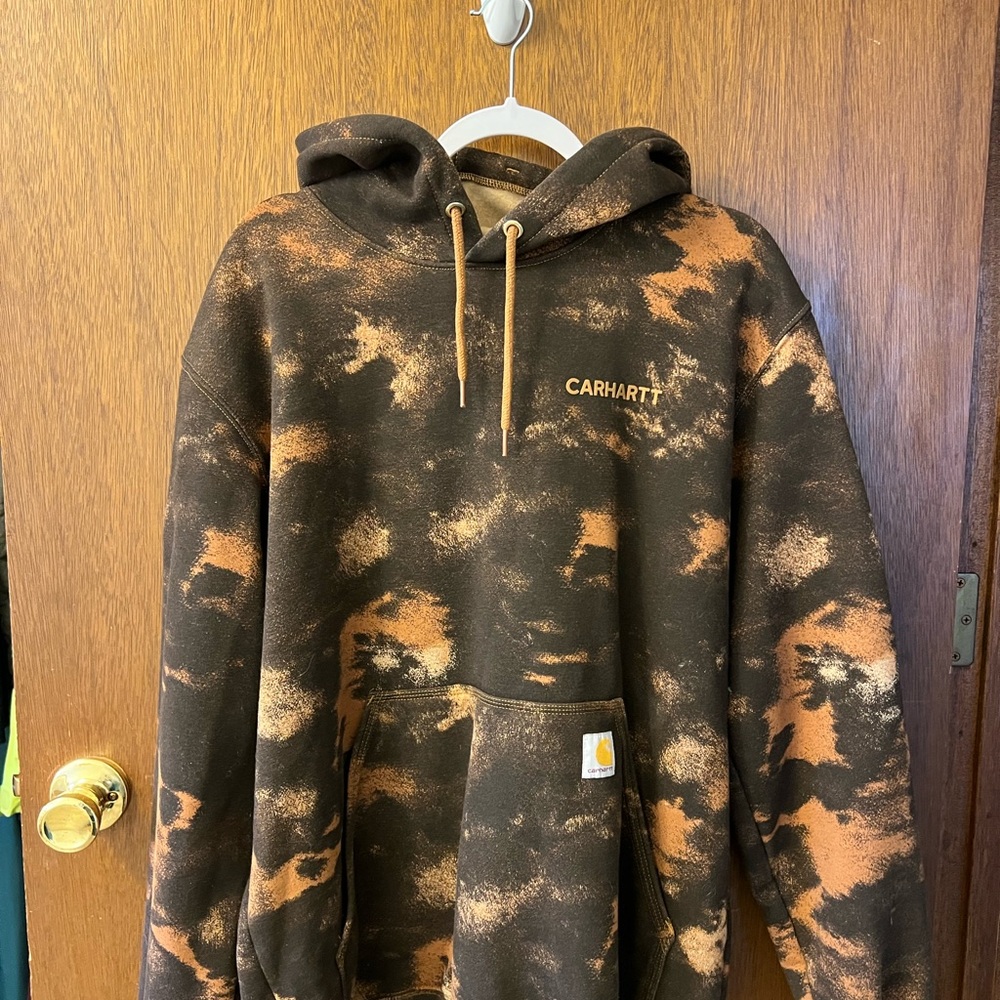 Carhartt Men's Black and Orange Hoodie